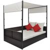 vidaXL Gartenbett mit Baldachin Braun 190×130 cm Poly Rattan 42900 Bild 4