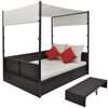 vidaXL Gartenbett mit Baldachin Braun 190×130 cm Poly Rattan 42900 Bild 2