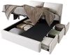 REDOM Polsterbett Hydraulisches Bett (180*200cm, ohne Matratze), mit 3 Schubladen,Bettkasten zur Aufbewahrung,Lattenrost mit Kopfteil Bild 5