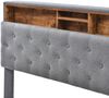 Polsterbett 140x200 cm mit Stauraum-Kopfteil und intelligenter LED-Beleuchtung, Rahmen aus Holzmaterial, Grau Bild 5