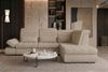 Samtstoff Ecksofa Ares L Form - Samtstoff - creme - Rechts Bild 5