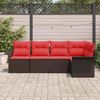 vidaXL Gartensofa-set mit Speicher 5 pcs Braun Poly-Rattan 3354033 Bild 3