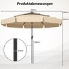300 cm Sonnenschirm mit LED-Beleuchtung Beidseitig um 35° Knickbarer Gartenschirm Beige Bild 2