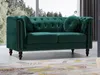 Vente-unique - TURNER Sofa SamtStoff Grün - B 77 cm x H 79 cm x L 163 cm Bild 2