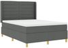 vidaXL Boxspringbett mit LED-Lichtleisten Grau 160 x 200 cm Stoff 3343638 Bild 2