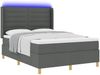 vidaXL Boxspringbett mit LED-Lichtleisten Grau 160 x 200 cm Stoff 3343638 Bild 3