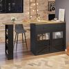 Bartisch aus MDF, ausziehbar & 360° drehbar mit Stauraum, 138-204x39x104 cm, Schwarz Bild 4