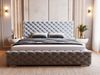 GRAINGOLD Astra Doppelbett 140x200, Polsterbett mit Kopfteil und Bettkasten, Samt-Stoff, Grau Bild 4