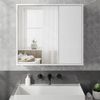 Badezimmerschrank mit Spiegel, Toolless-Technologie, superschnelle werkzeuglose Montage, Spiegelschrank, modern, weiß Bild 2