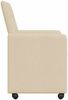 vidaXL Esszimmerstühle mit Rollen 2 pcs Creme 58 x 65 x 94 cm Stoff 42017836 Bild 5