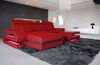 Couch Bologna L Form in Leder - Büffelleder - rot-schwarz - Links Bild 3