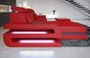 Couch Bologna L Form in Leder - Büffelleder - rot-schwarz - Links Bild 4