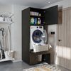 Roomart Waschmaschinenschrank 205 cm – Überbau, Ausziehbrett, Schublade | • Schwarz-Eiche Bild 2