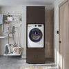 Roomart Waschmaschinenschrank 205 cm – Überbau, Ausziehbrett, Schublade | • Schwarz-Eiche Bild 3