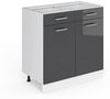 Küchenunterschrank R-Line Anthrazit Hochglanz 80 cm ohne Arbeitsplatte Vicco Bild 4