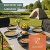 Moritz Camping Tafelgeschirr aus Melamin für 4 Personen 12-teilig | spülmaschinenfest | Picknick Geschirrset | Geschirr Campinggeschirr I Stone Curry Design Bild 3