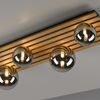 JUST LIGHT LED Deckenleuchte LED Deckenlampe STIKA, Akustikpanel mit Echtholzfurnier, G9, Echtholzfurnier Eiche, Rauchglas Bild 4