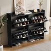 Flieks Schuhschrank (ca 24 Paar Schuhe, 1-St, B110/T24/H90 cm) Schuhregal mit 4 Klappen Schuhkipper Schuhkommode schwarz Bild 5