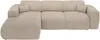 Vente-unique - POGNI Sofa SamtStoff Beige - B 180 cm x H 77 cm x L 283 cm Bild 3