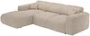 Vente-unique - POGNI Sofa SamtStoff Beige - B 180 cm x H 77 cm x L 283 cm Bild 4