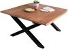 Couchtisch Baumkante 90x90 cm Akazie Nussbaumfarben schwarz X-Gestell 83941399 Bild 2