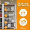 TroniTechnik Regal Schwerlastregal mit 5 Holzböden, edel verzinkt, Standregal, als Werkbank nutzbar, variable Montage inkl. MFD-Platten und Querstreben, 875kg Belastbarkeit, verzinkte Metallstreben, Wandmontage möglich Bild 3