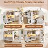 Ausziehbarer Bartisch 138-204x39x105 cm mit LED-Beleuchtung & Rollen, Weiß Bild 5