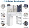 SONNI Schminktisch Weißer Eck-Schminktisch, Spanplatte + MDF, Verstellbarer Spiegel Bild 4