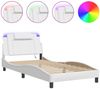 vidaXL Bettgestell "Viana" mit LED ohne Matratze Weiß 100x200 cm 3214002 Bild 2