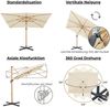 osoltus Ampelschirm KOS Wood Alu-Vario Max 360 x 250 cm axial schwenkbar Beige Bild 4