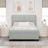 vidaXL Boxspringbett mit Matratze Hellgrau 140 x 190 cm Samt 3342056 Bild 3