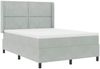 vidaXL Boxspringbett mit Matratze Hellgrau 140 x 190 cm Samt 3342056 Bild 4