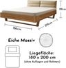 TJARK Modernes Massivholzbett 180x200 - Komfortables & hochwertiges Balkenbett mit gepolstertem Kopfteil - 186 x 89 x 219 cm (B/H/T) Bild 5