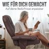 Relaxsessel M56, Fernsehsessel TV-Sessel mit Hocker Ottomane, Kunstleder Eukalyptus Holz FSC®-zertifiziert ~ creme Bild 3