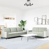 vidaXL 2-tlg. Sofagarnitur mit Kissen Hellgrau Samt 3278471 Bild 3