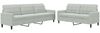 vidaXL 2-tlg. Sofagarnitur mit Kissen Hellgrau Samt 3278471 Bild 2