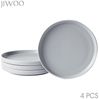 JIWOO Teller 4er Ø21,3cm, Speiseteller Steakteller Dessertteller Brotteller Plate, (4 St), Keramik Hochwertiges Tellerset Grau Mikrowellen spülmaschinenfest Bild 5