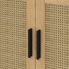 Waschbeckenunterschrank in Eiche-Optik mit Rattanoptik & Metallgestell, 60 x 39 x 60 cm Bild 4