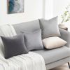 4er Set Samt Kissenbezüge 40x40cm grau für Sofa Wohnzimmer - Topfinel Bild 5