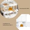 Flieks Etagenbett, Kinderbett Metallbett 90x200cm mit Schuhregal, Lagerschrank und Leiter Bild 3