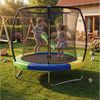 HOMALL Gartentrampolin Kindertrampolin Outdoor-Trampolin Durchmesser: 183/220/290/360 cm, Ø 183 cm, (Durchmesser 183 cm (mit Sicherheitsnetz und Schutzhaube, Tragkraft 50 kg/150 kg, 360°-Sicherheitsnetz, erhältlich in Schwarz/Blau/mehrfarbig) -ostern g... Bild 2