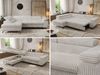 MKS Möbel 'Pablo L-Form' Ecksofa mit Schlaffunktion, verstellbare Kopfstützen, Beige, Cordstoff, ohne Topper, Links Bild 2