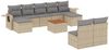 vidaXL 10-tlg. Garten-Sofagarnitur mit Kissen Beige Poly Rattan 3224764 Bild 2