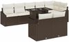 vidaXL Garten-Sofa-Set mit Kissen mit Speicher 9 pcs Braun und Creme 3357761 Bild 2
