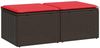 vidaXL 2-tlg. Garten-Sofagarnitur mit Kissen Braun Poly Rattan Akazie 3328667 Bild 2