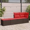 vidaXL 2-tlg. Garten-Sofagarnitur mit Kissen Braun Poly Rattan Akazie 3328667 Bild 3