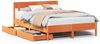 vidaXL Massivholzbett ohne Matratze Wachsbraun 150x200 cm Kiefernholz 3301865 Bild 2