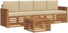 vidaXL Outdoor-Sofagarnitur 5 pcs Natur und Beige Massivholz Akazie 3374328 Bild 2