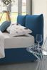 Dmora Alizarin Doppelbett, Bettkasten mit Stoffbezug, 100 % Made in Italy, Öffnung vorne, geeignet für Matratze 160 x 190 cm, Blau Bild 5