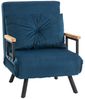 HOMCOM Schlafsessel 4 in 1 Sessel mit Schlaffunktion, 183x63 cm Klappbar Schlafsessel mit 5-stufig Verstellbarer Rückenlehne, Lendenkissen und Samtoptik für Wohnzimmer, Blau Bild 4